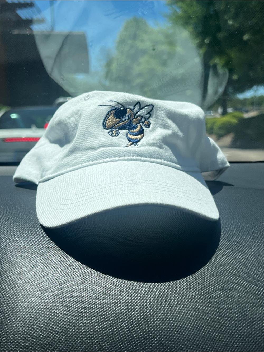 White Hornet Embroidered Baseball Cap - Georgia Tech